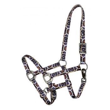 Showman Premium Nylon Horse Sized Halter with Python Print Design