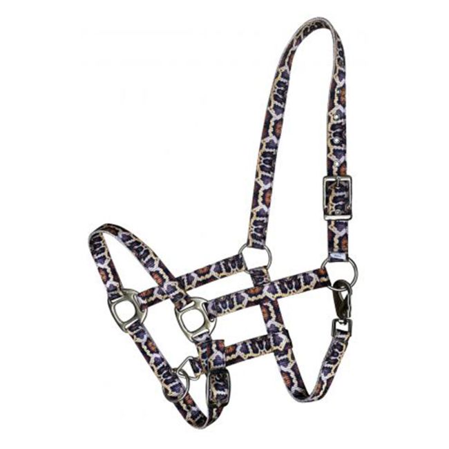 Showman Premium Nylon Horse Sized Halter with Python Print Design
