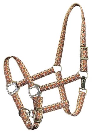 thumbnail image 2 of Showman Pony Brown Nylon Halter With Running Horses Overlay And 2 of 11