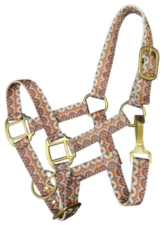 Showman Premium nylon Dakota halter with brass hardware. FOAL&#47;MINI SIZE