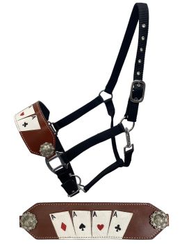 Showman 'Four of a Kind' Black Nylon Bronc Nose Halter