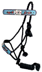 Showman Electric Aces Woven Black Nylon Mule Tape Halter