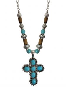 Turquoise beaded Charm necklace
