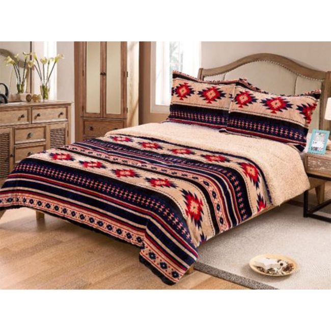 King Size 3 Pc Borrego Comforter Set with Southwest Design #2