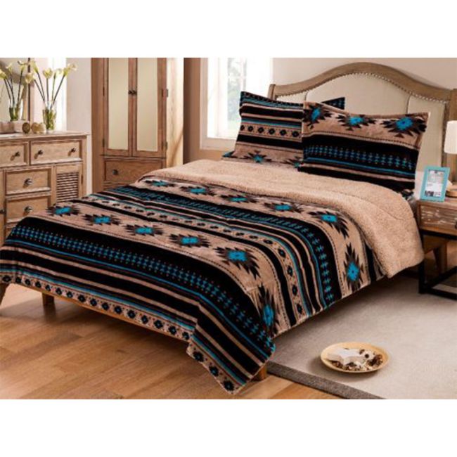 King Size 3 Pc Borrego Comforter Set with Southwest Design #3
