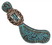 Showman Leather Spur Straps with Filigree Print