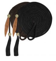 Showman 21' Nylon Mecate Reins with Horse Hair Tassel and Leather Popper