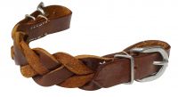 Showman braided leather curb strap with buckles