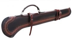 Showman 34" Barbed wire tooled gun scabbard with copper buckles