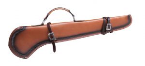 Showman 34" Smooth leather gun scabbard with scalloped trim