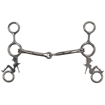 Showman Trailside Cowgirl Stainless Steel JR Cowhorse Bit with Smooth Snaffle