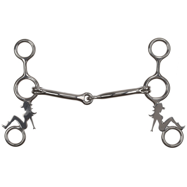Showman Trailside Cowgirl Stainless Steel JR Cowhorse Bit with Smooth Snaffle