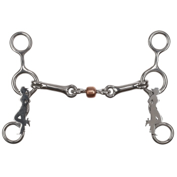Showman Cowgirl Legacy Stainless Steel JR Cowhorse Bit with Dog Bone and Copper Roller