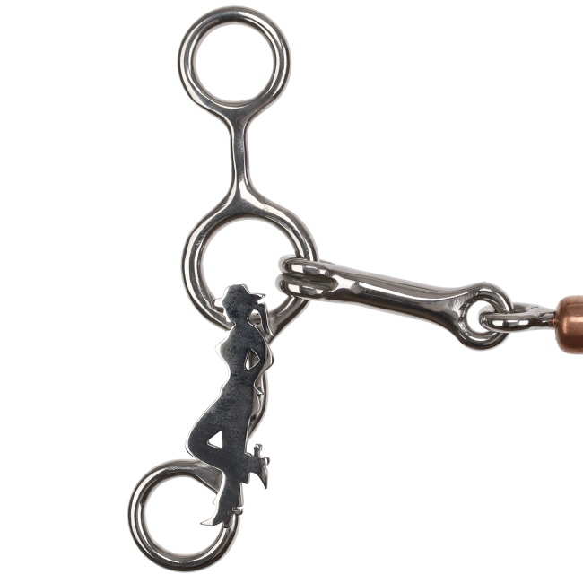 Showman Cowgirl Legacy Stainless Steel JR Cowhorse Bit with Dog Bone and Copper Roller #2