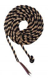 Showman 23FT Horse Hair Mecate Reins with Horse Hair Tassel and Leather Popper