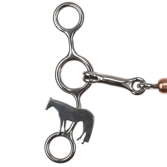 Showman Majestic Horse Stainless Steel JR Cowhorse Bit with Dog Bone and Copper Roller #2