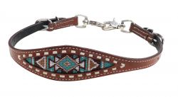 Showman Navajo beaded inlay wither strap