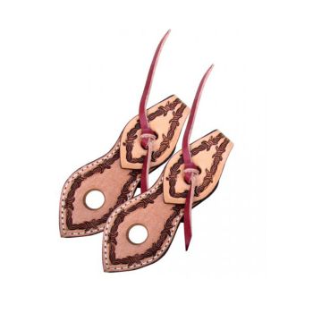 Showman Barbwire Tooled Slobber Straps