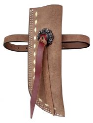 Showman Roughout buckstitch leather flag carrier