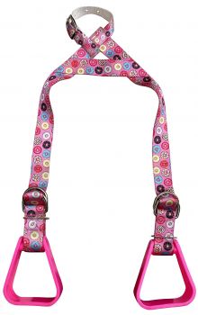 Showman Heavy duty nylon adjustable buddy stirrups with Doughnut Print