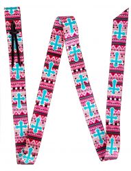 Showman  72" x 1.75" Premium Quality Pink Southwest Cross Print Nylon tie strap