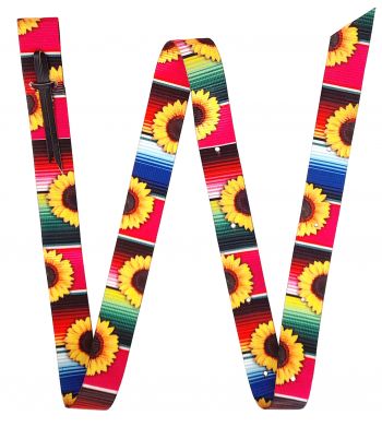 Showman  72" x 1.75" Premium Quality Serape &amp; Sunflower Print Nylon tie strap