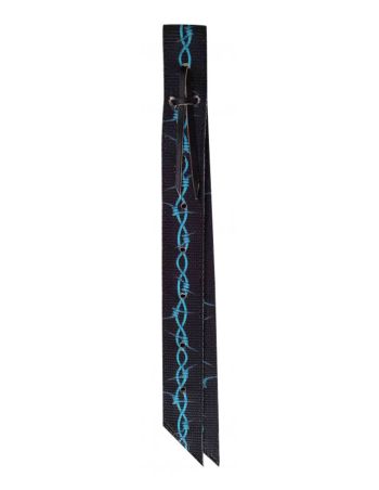 Showman  18" x 1.75" Premium Quality Black Nylon Off Billet with Teal Barbwire