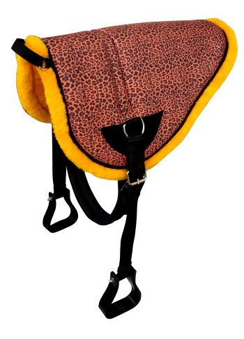 Showman Cheetah design bareback saddle pad with kodel fleece bottom
