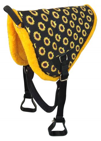 Showman Sunflower design bareback saddle pad with kodel fleece bottom