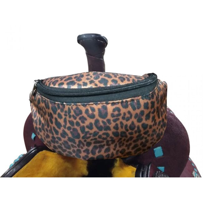 Showman Dark Cheetah Insulated Nylon Saddle Pouch