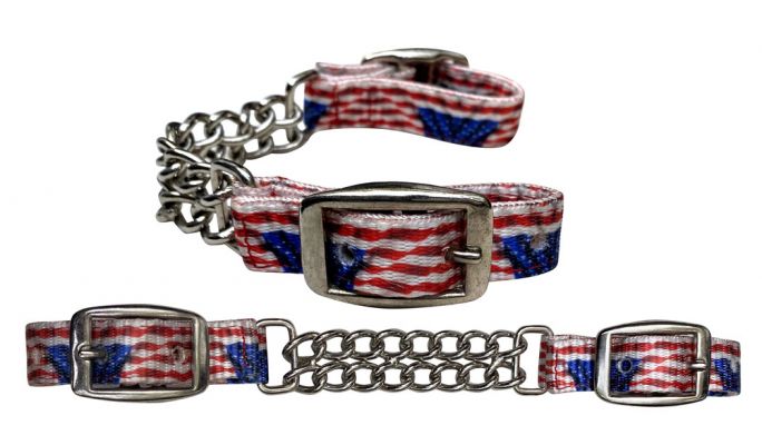 Showman American Flag Fully adjustable double end chain nylon curb chain
