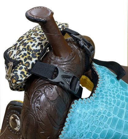 Showman Cheetah Print Insulated Nylon Saddle Pouch #2