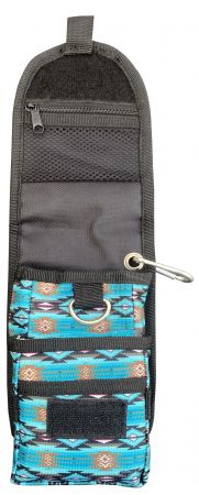Showman Teal Aztec Design Cordura Cell Phone and Accessory Case #2