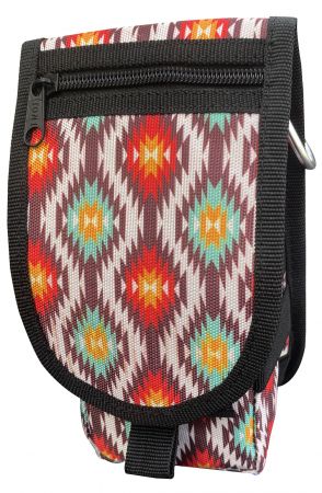 Showman Red and Brown Aztec design codura cell phone&#47;accessory case