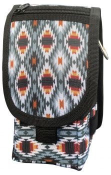 Showman Gray Aztec design codura cell phone/accessory case