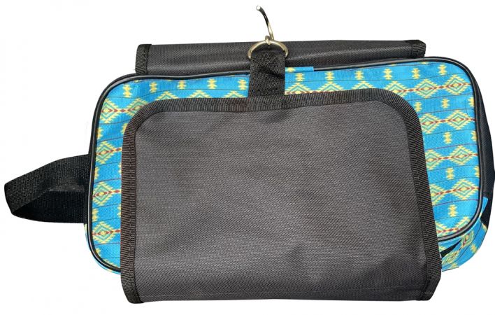 Showman Teal Aztec print roll up accessory bag #2