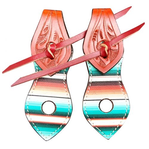 Showman Serape print slobber straps with medium leather accent