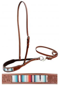 Showman Leather noseband and tiedown with southwest printed leather nose