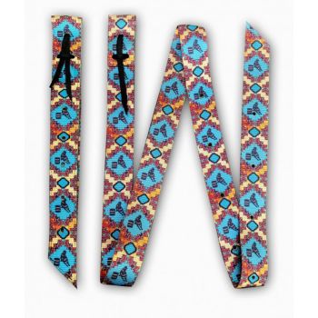 Showman Premium Quality Barrel Racer Print Nylon Tie Strap and Off Billet Set