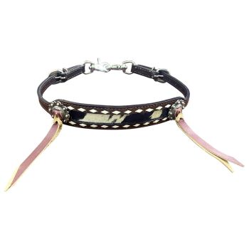 Showman Leather Hair on Cowhide Wither Strap with Leather Tassels