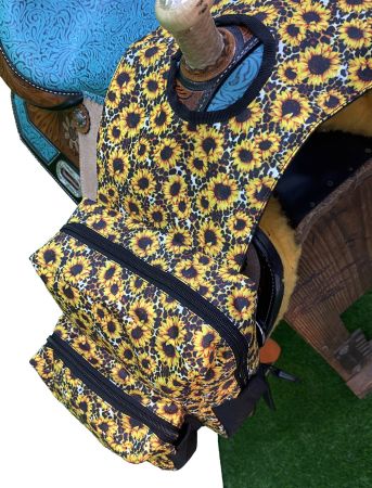 Showman Sunflower and Cheetah Print Nylon Horn Bag #3