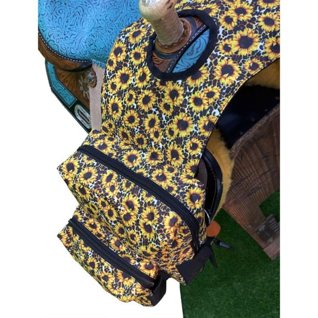 Showman Sunflower and Cheetah Print Nylon Horn Bag #3