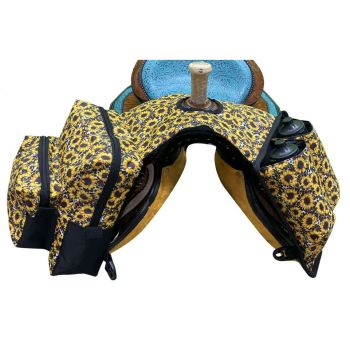 Showman Sunflower and Cheetah Print Nylon Horn Bag