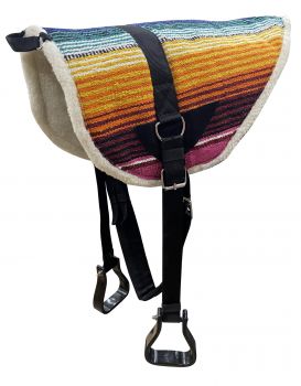 Showman Bright Serape Navaho top design bareback saddle pad with kodel fleece bottom