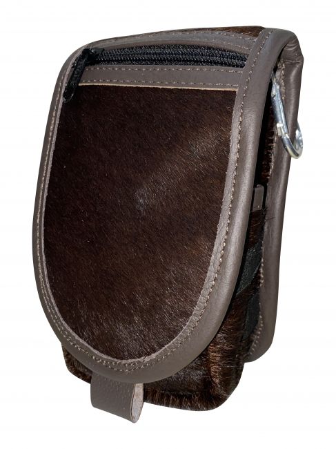 Showman Hair on Cowhide cell phone&#47;accessory case - chocolate brown