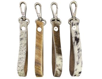 Showman Hair on Cowhide Wristlet Loop &#47; Keychain Clip