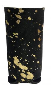 Showman Black and Gold Acid Wash Hair on Cowhide Slim Can Cooler