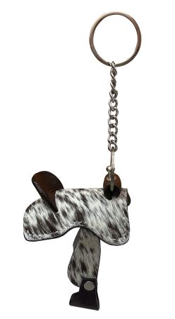 Hair on Cowhide Saddle Keychain #2