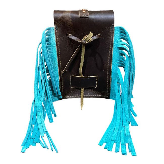 Showman Teal Acid Wash Cowhide Rear Cinch Bag #2