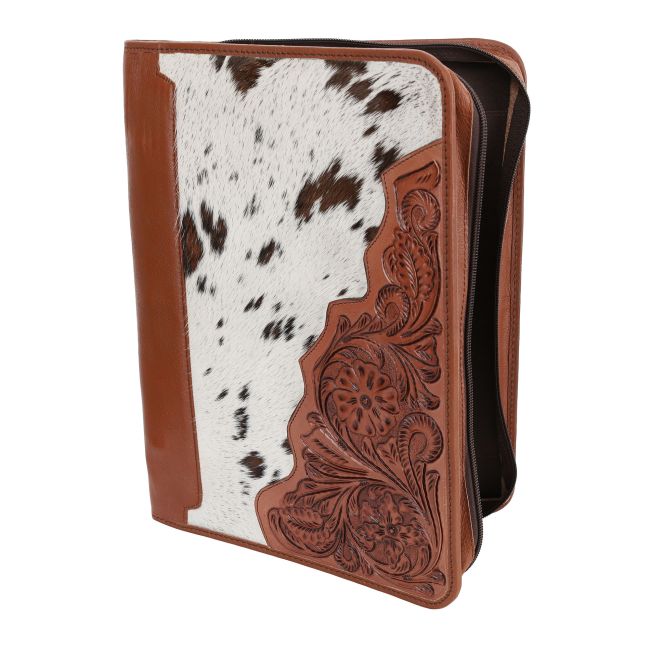 Klassy Cowgirl Cowhide Leather Binder - No Rings